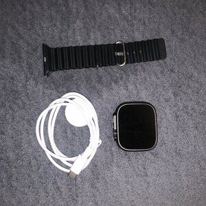 Apple Watch Ultra Titanium Case with Black Ocean Band